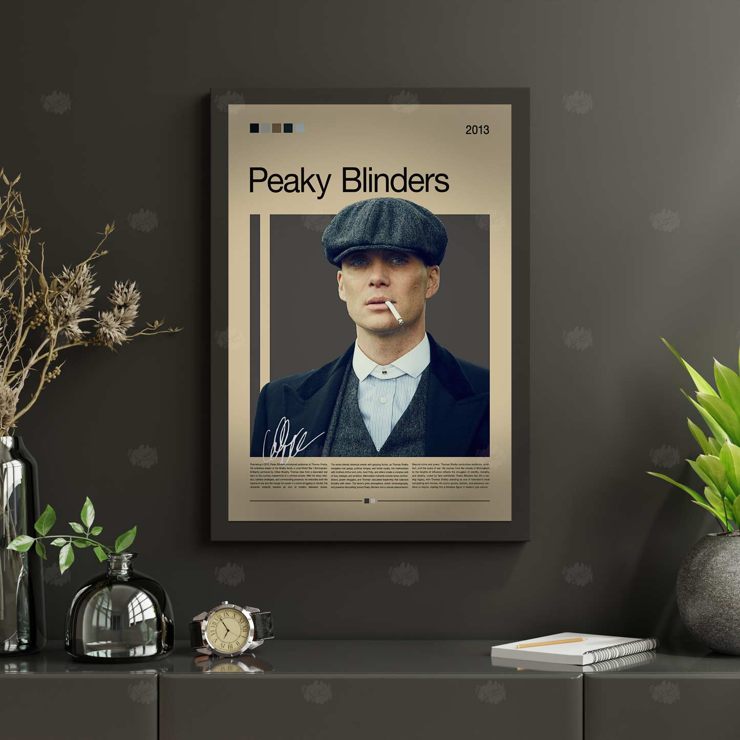 Peaky Blinders Poster Thomas Shelby Wall Art Retro Gangster Print Cult TV Show Poster Gift for Series & Movie Fans