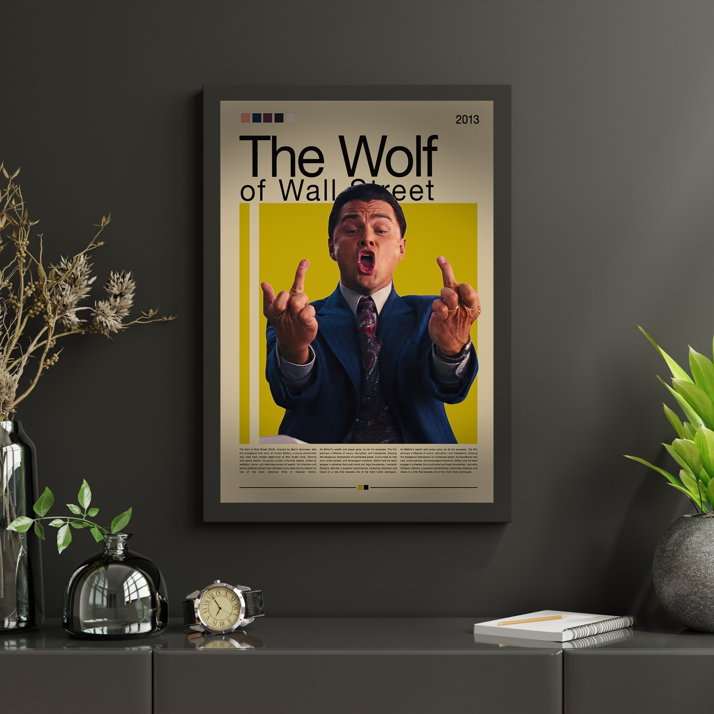 The Wolf of Wall Street Poster, Leonardo DiCaprio Wandkunst, Filmplakat Digital & Print, Motivationsposter, Büro Deko, Geschenkidee