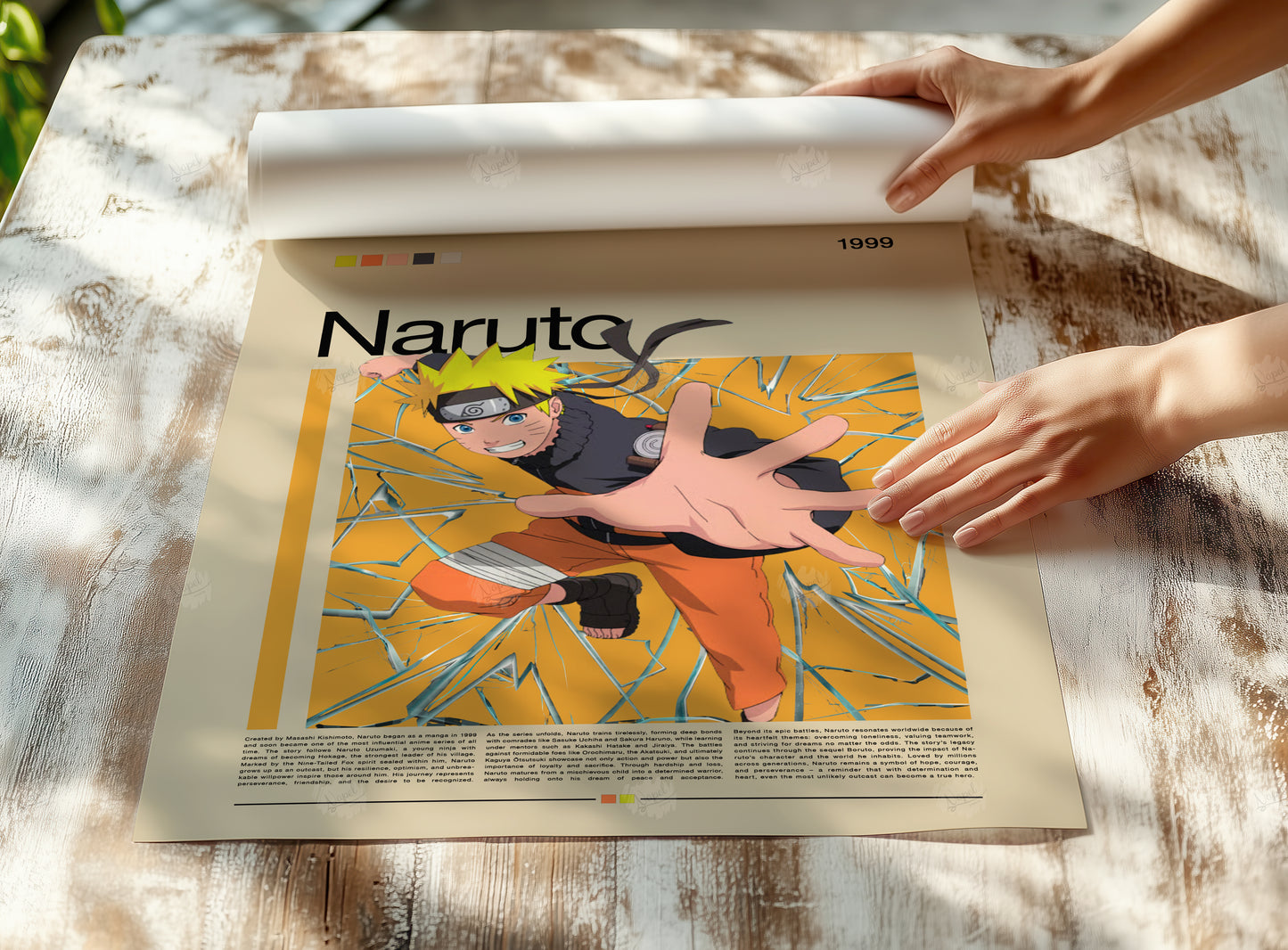 Naruto Poster Anime Wanddeko, Japanischer Manga Kunstdruck, Ninja Illustration im modernen Stil, Geschenk für Anime Fans und Gamer, Manga