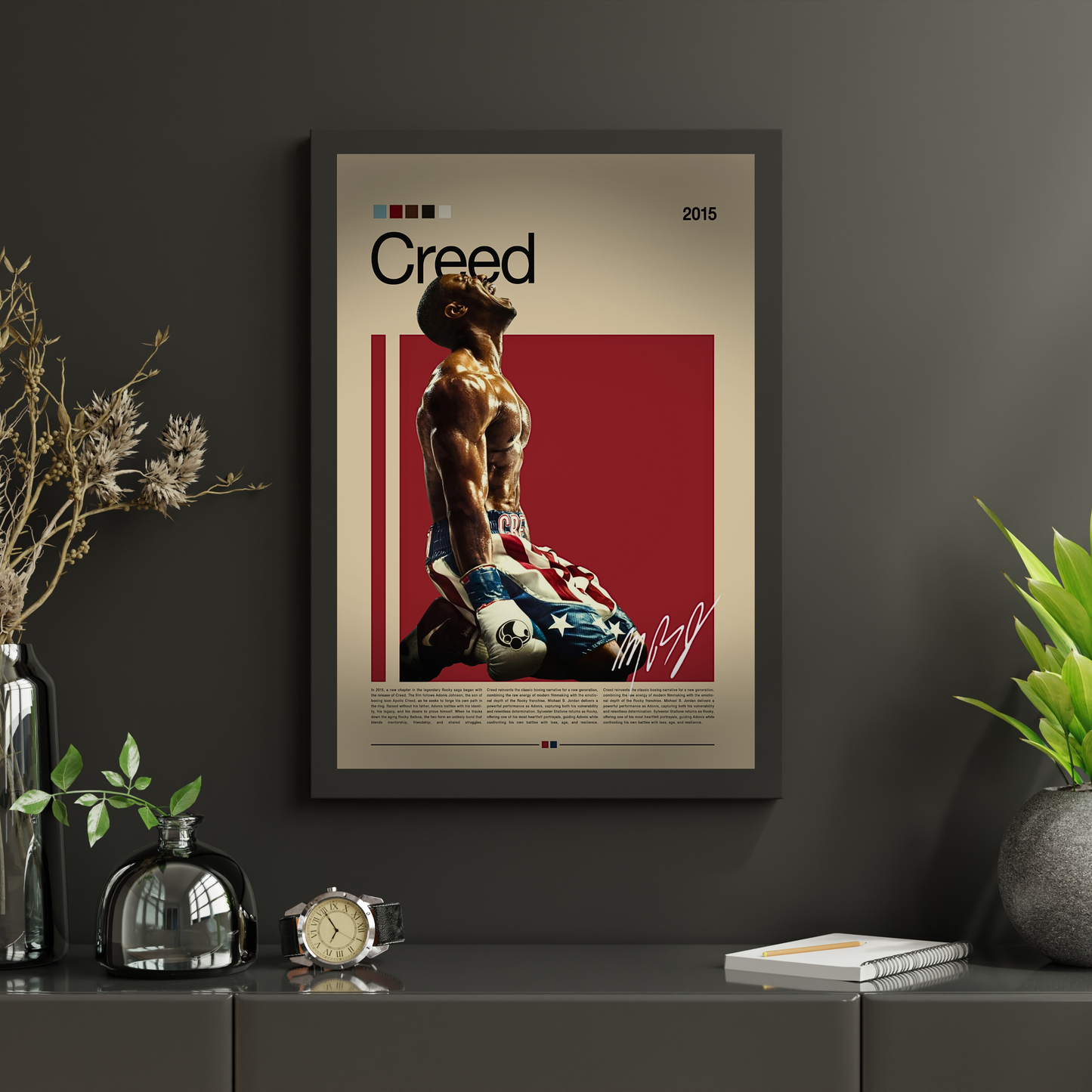 Creed Poster Boxfilm, Michael B. Jordan Wandkunst, Motivationsposter, Sport Deko, Boxing Print, Digital Download & Print, Geschenkidee