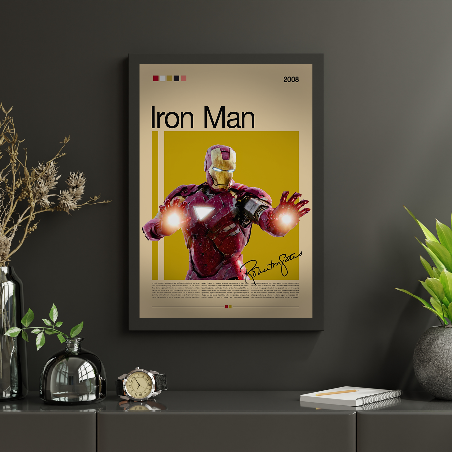 Iron Man Poster, Marvel Filmplakat, Tony Stark Wandkunst, Digital & Physisch, Superheld Poster, Avengers Kino Poster
