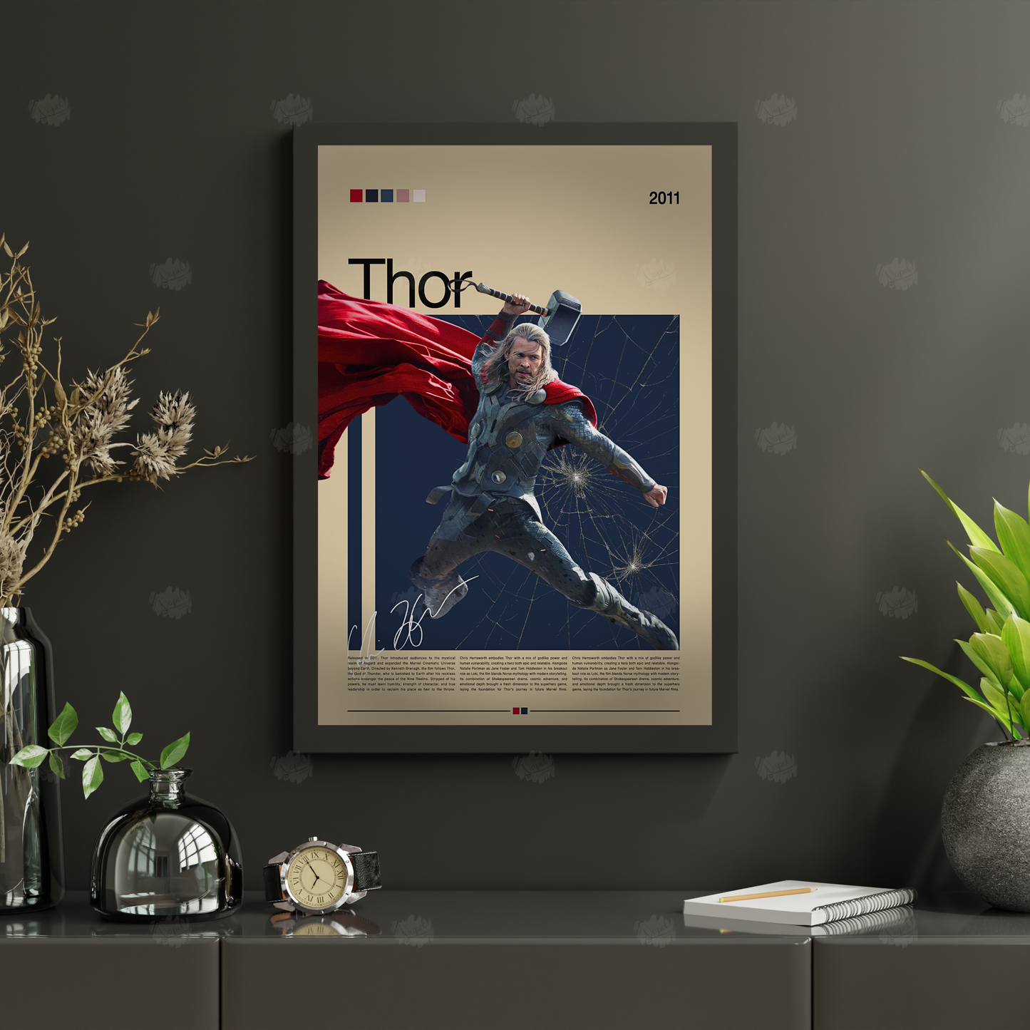 Thor Poster, Marvel Filmplakat, Chris Hemsworth Wandkunst, Digital & Physisch, Superheld Poster, Kino Deko, Avengers Poster, for Movielover