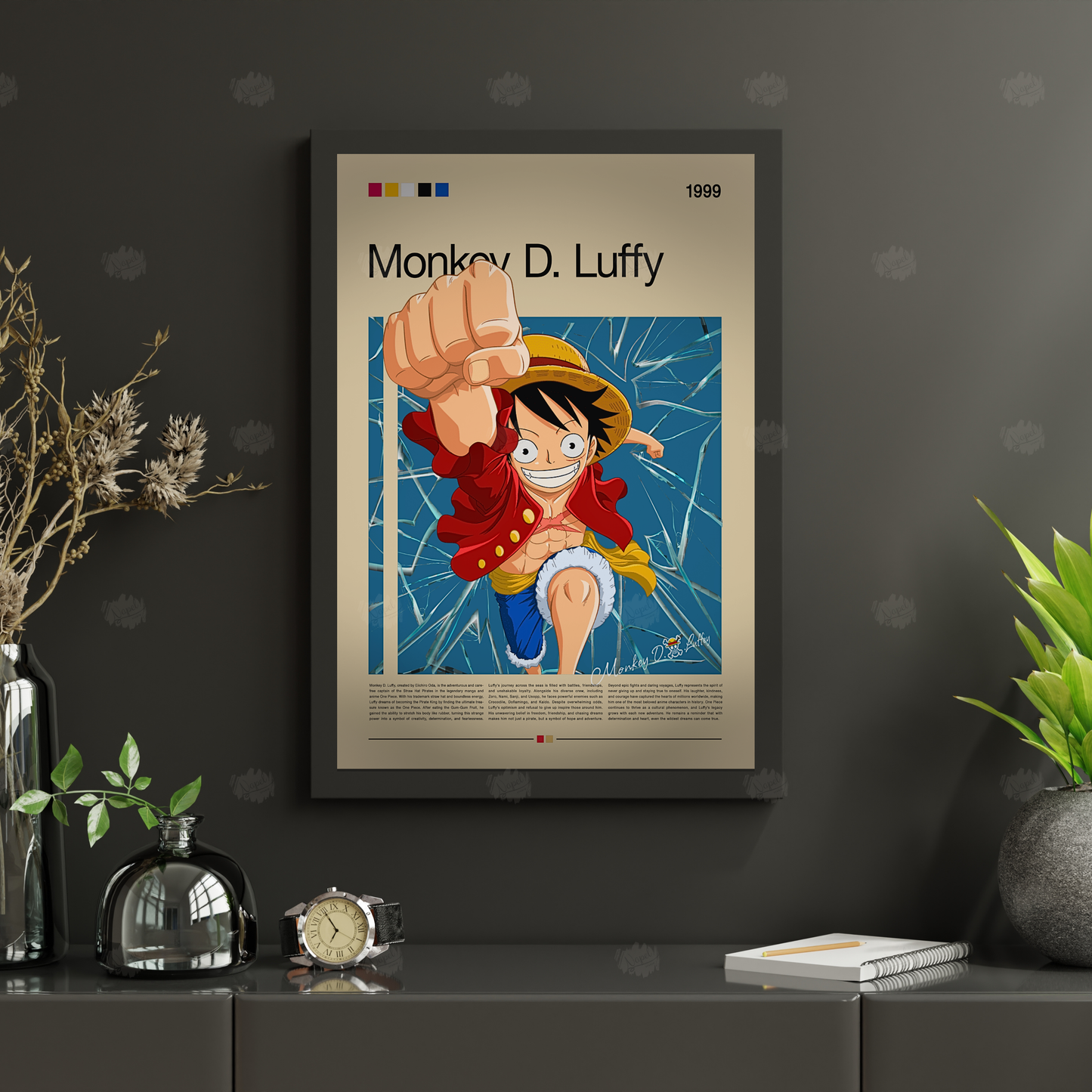 Monkey D. Luffy Poster  One Piece Anime Wall Art  Pirate Manga Print  Straw Hat Crew Poster  Gift for Anime Lovers