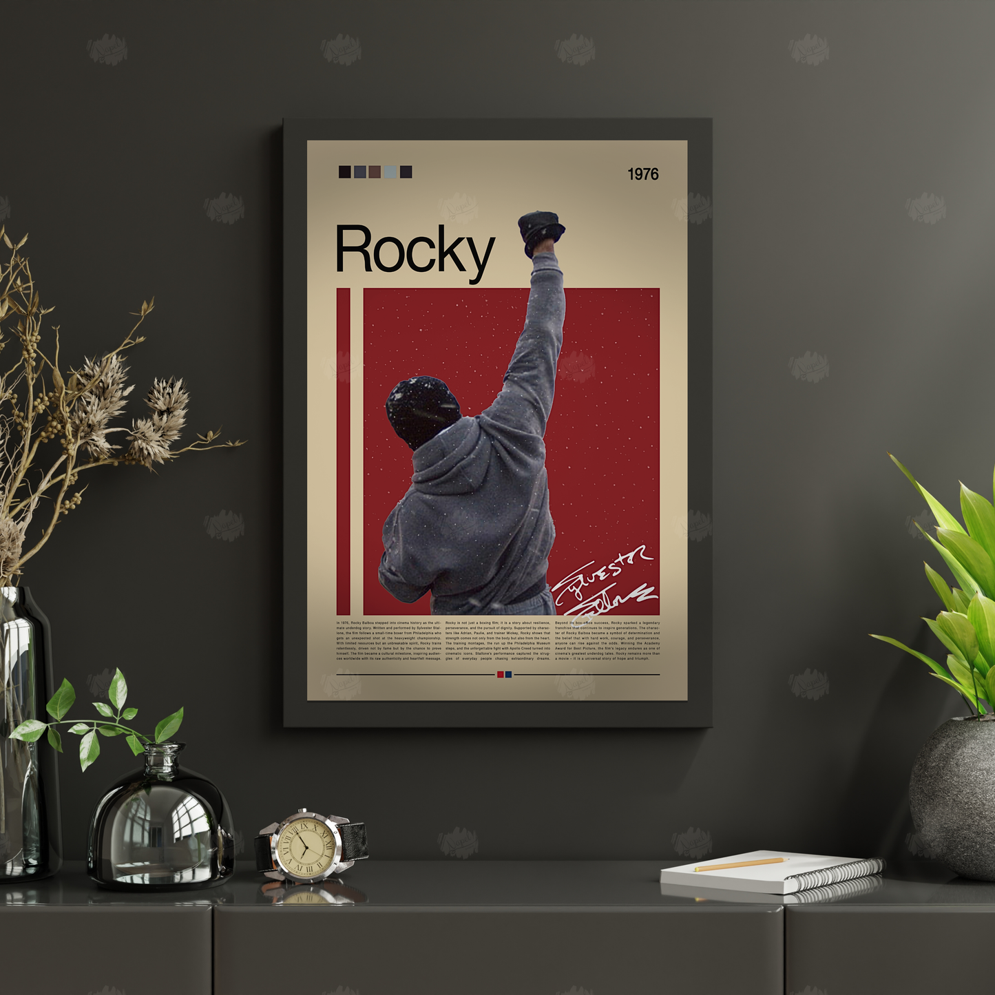 Rocky Poster, Motivationsposter Boxen, Kultfilm Wanddeko,  Retro Kunstdruck für Sportler und Filmfans, Geschenkidee für Boxsport & Training