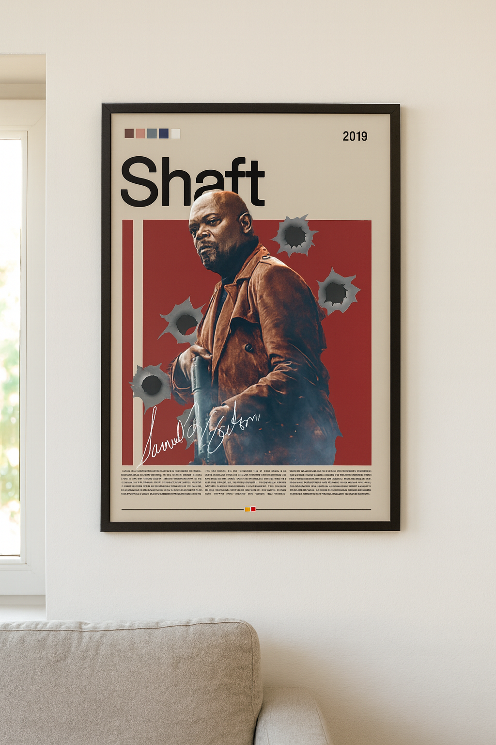 Shaft Poster 2019, Samuel L. Jackson Filmplakat, Kino Wandkunst, Retro Movie Print, Shaft Digital Download, Wohnzimmer Dekoration Film Fan