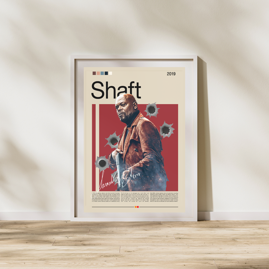 Shaft Poster 2019, Samuel L. Jackson Filmplakat, Kino Wandkunst, Retro Movie Print, Shaft Digital Download, Wohnzimmer Dekoration Film Fan