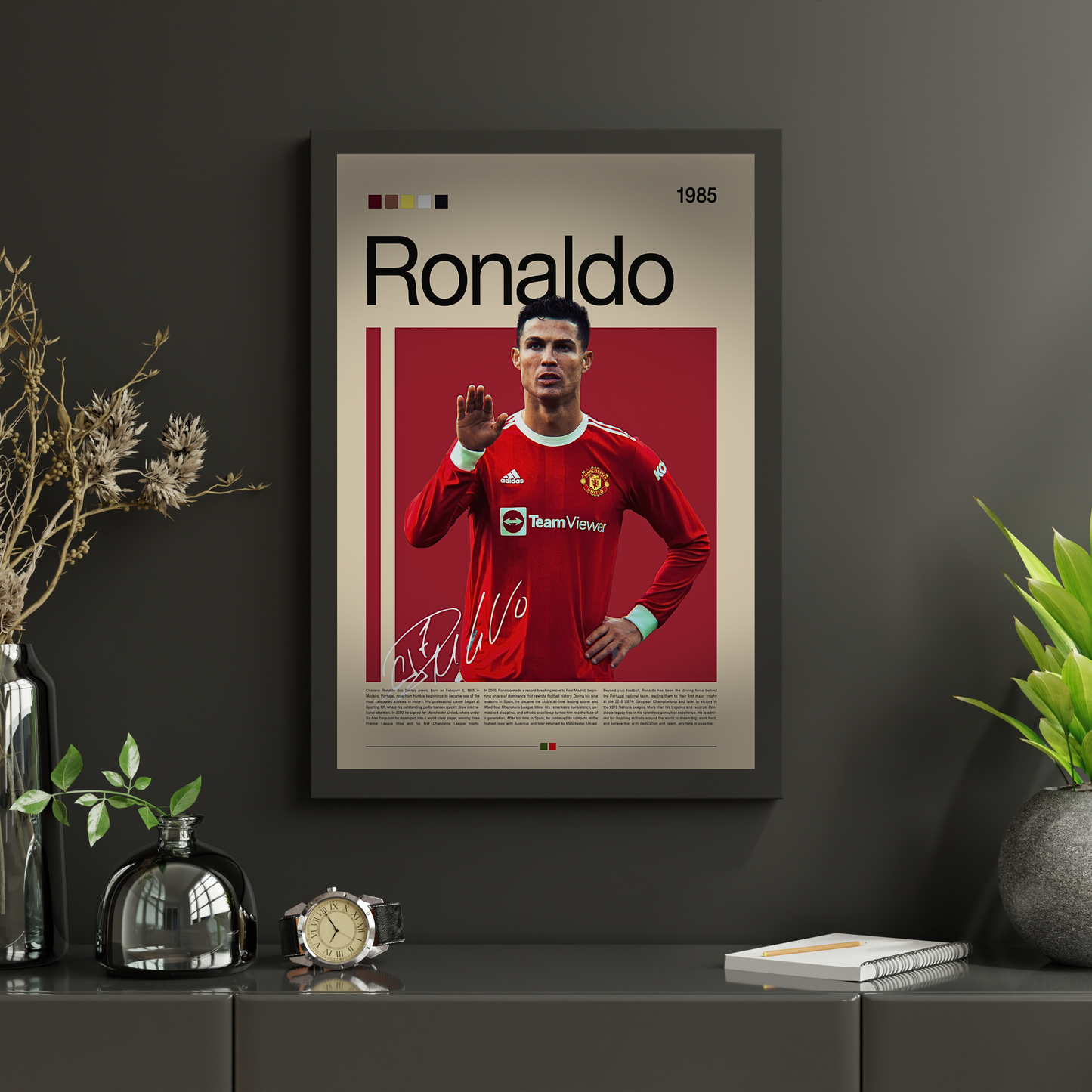 Cristiano Ronaldo Poster, Fußball Wandkunst Wohnzimmer, Fußball Druck, CR7 Sportplakat, Ronaldo Digital Download, Geschenk für Fußballfans