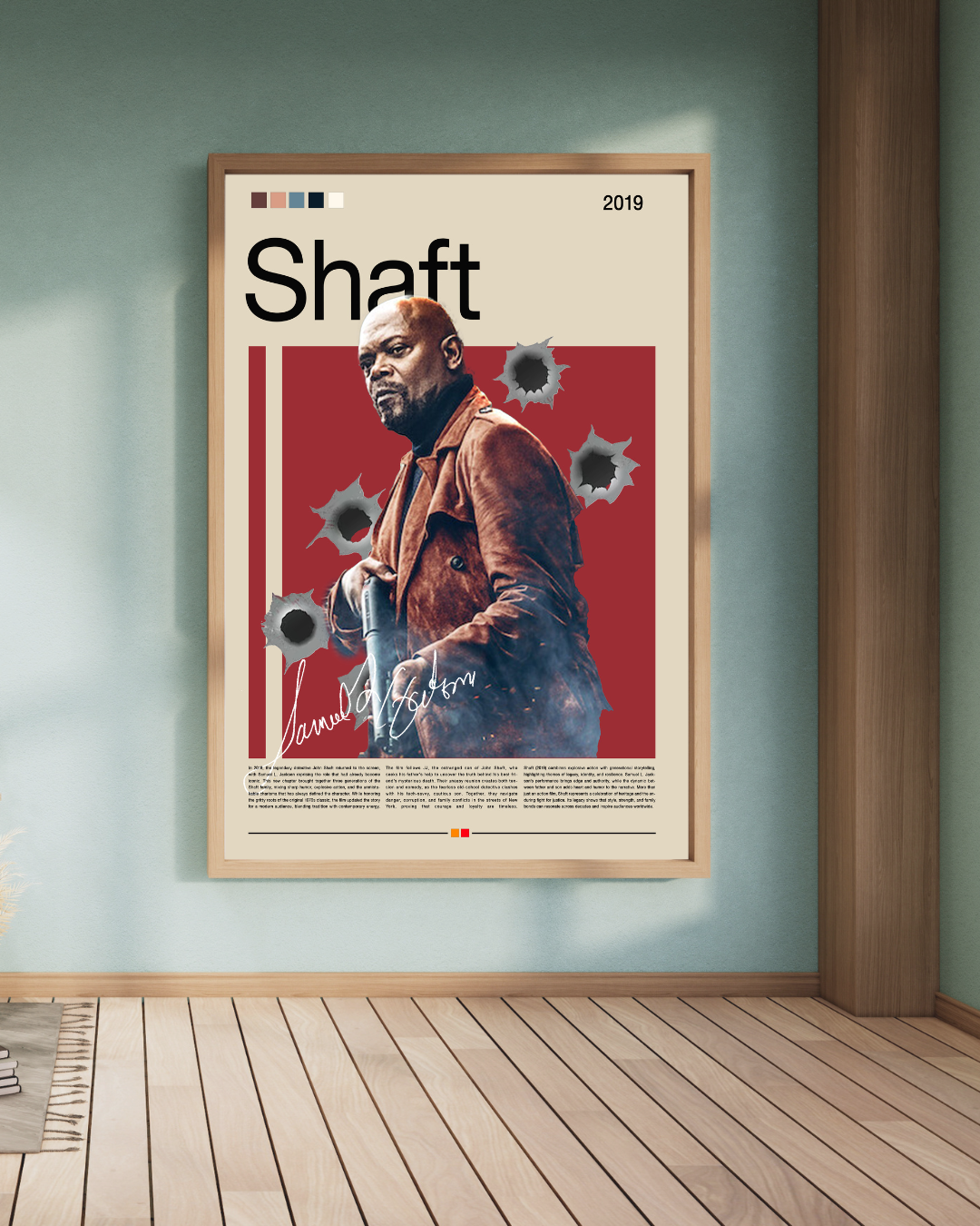 Shaft Poster 2019, Samuel L. Jackson Filmplakat, Kino Wandkunst, Retro Movie Print, Shaft Digital Download, Wohnzimmer Dekoration Film Fan