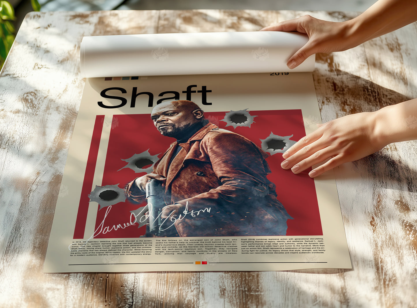 Shaft Poster 2019, Samuel L. Jackson Filmplakat, Kino Wandkunst, Retro Movie Print, Shaft Digital Download, Wohnzimmer Dekoration Film Fan