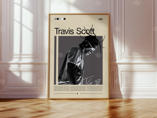 Travis Scott Poster – Rapper Wall Art – Hip Hop Print – Astroworld Retro Poster – Gift for Music Lovers - Utopia Tour - time to Rage