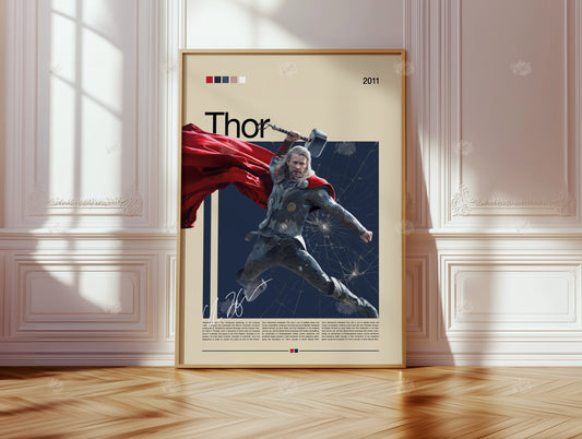 Thor Poster, Marvel Filmplakat, Chris Hemsworth Wandkunst, Digital & Physisch, Superheld Poster, Kino Deko, Avengers Poster, for Movielover