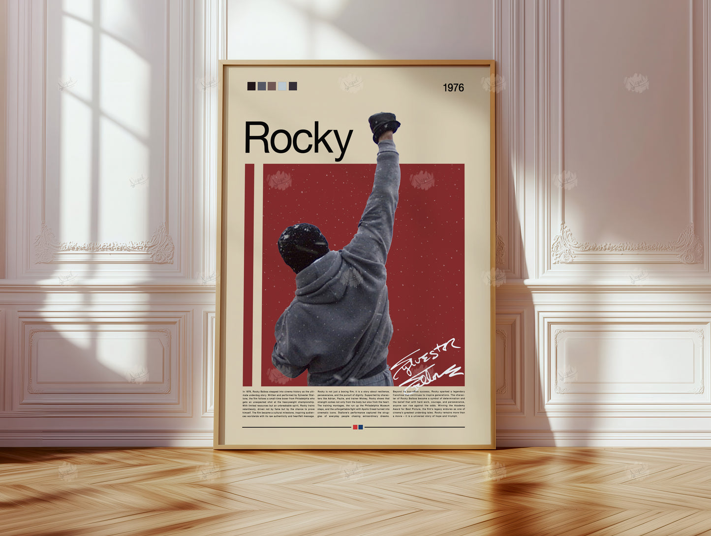 Rocky Poster, Motivationsposter Boxen, Kultfilm Wanddeko,  Retro Kunstdruck für Sportler und Filmfans, Geschenkidee für Boxsport & Training