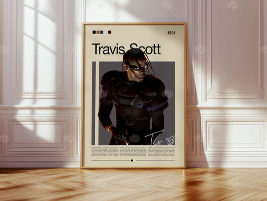 Travis Scott Poster – Rapper Wall Art – Hip Hop Print – Astroworld Retro Poster – Gift for Music Lovers - Utopia Tour - time to Rage