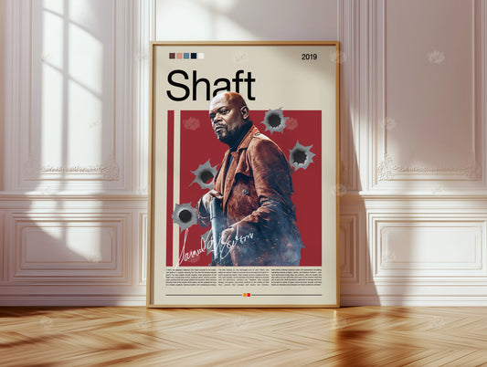 Shaft Poster 2019, Samuel L. Jackson Filmplakat, Kino Wandkunst, Retro Movie Print, Shaft Digital Download, Wohnzimmer Dekoration Film Fan