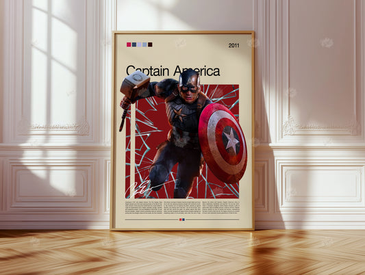 Captain America Poster  Marvel Superhero Wall Art  Avengers Print  Retro Comic Poster Gift for Marvel Fans Comic Kunstdruck