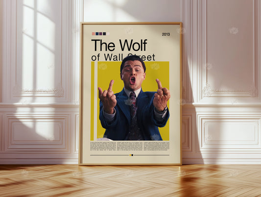 The Wolf of Wall Street Poster, Leonardo DiCaprio Wandkunst, Filmplakat Digital & Print, Motivationsposter, Büro Deko, Geschenkidee