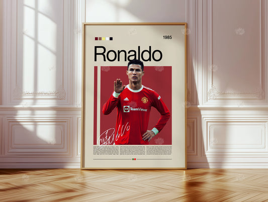 Cristiano Ronaldo Poster, Fußball Wandkunst Wohnzimmer, Fußball Druck, CR7 Sportplakat, Ronaldo Digital Download, Geschenk für Fußballfans