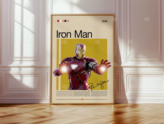 Iron Man Poster, Marvel Filmplakat, Tony Stark Wandkunst, Digital & Physisch, Superheld Poster, Avengers Kino Poster
